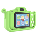 ASAKY KIDS PHOTO CAMERA DIGITAL BUBBLE MICRO SD 2″IPS HD SCREEN GREEN + COVER RANA